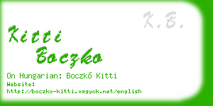 kitti boczko business card